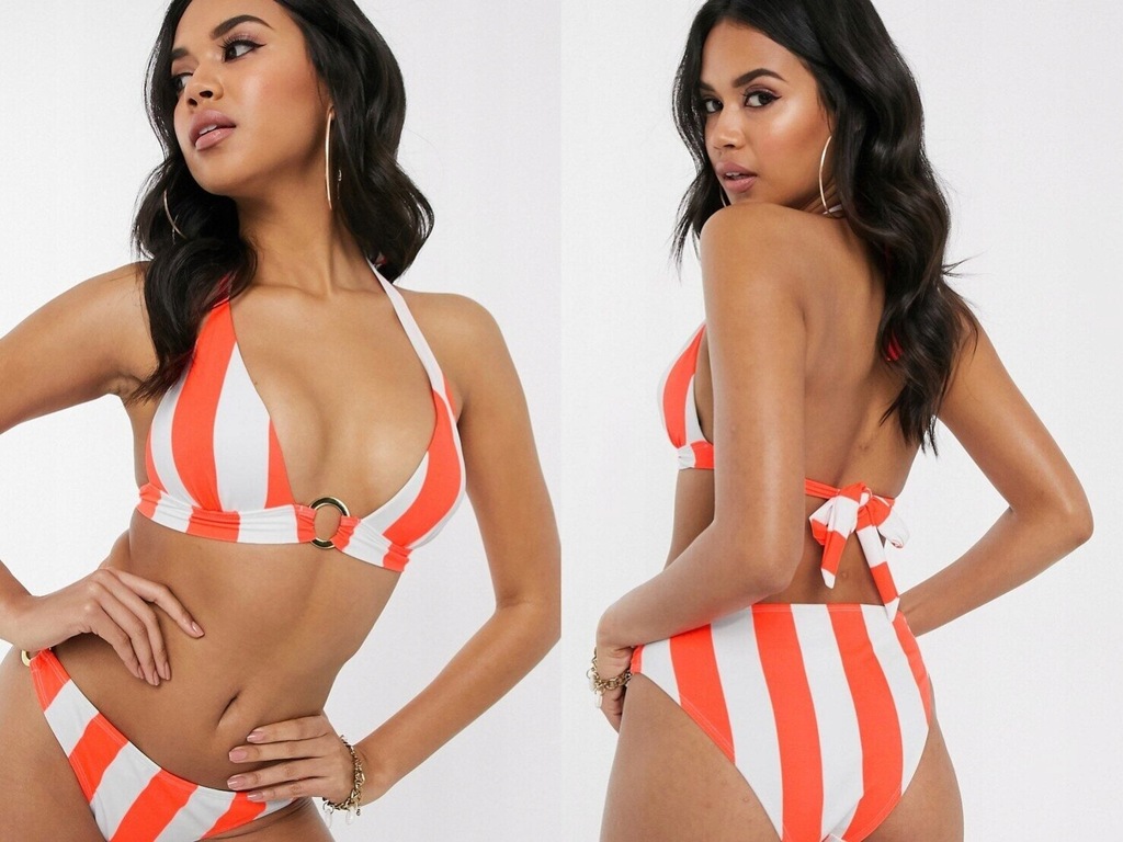 South Beach Komplet bikini w paski z ozdobą M