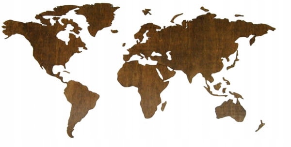 Drewniana mapa świata ozdoba pokoju dziecięcego