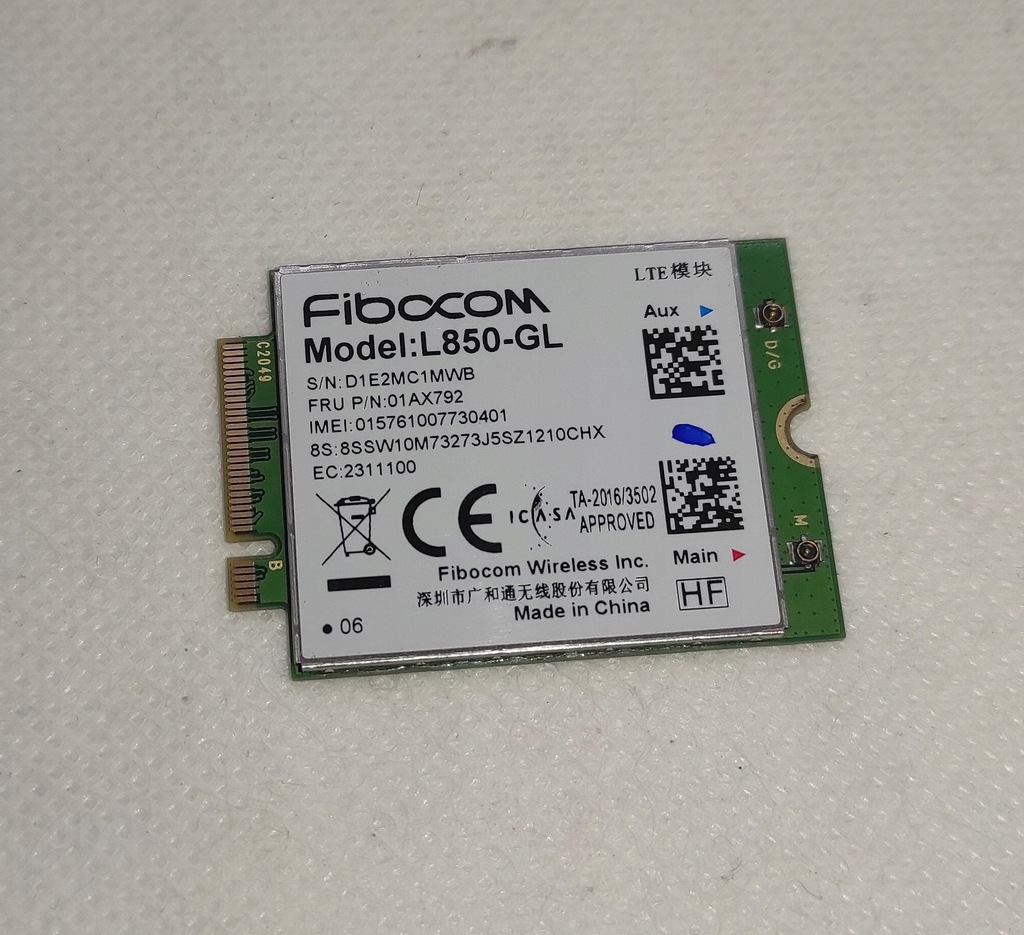 Modem 4G LTE Fibocom L850-GL do LENOVO T15 01AX792 - 13787112874 ...