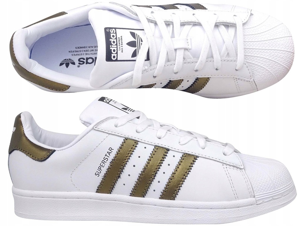 klein opblijven Tijdreeksen ADIDAS SUPERSTAR ORIGINALS B41513 BIAŁE ZŁOTE - 12758511199 - oficjalne  archiwum Allegro