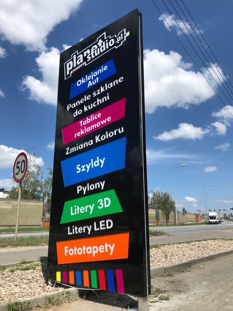 PYLON REKLAMOWY TOTEM TABLICE REKLAMOWE 2m x 80cm - 7610343921