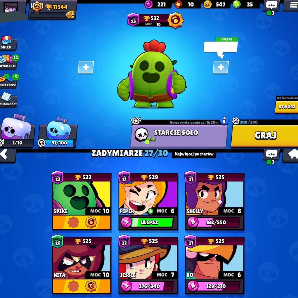 Konto Brawl Stars 11 5kpuch Leon Spike 11skin Mail 8729624431 Oficjalne Archiwum Allegro