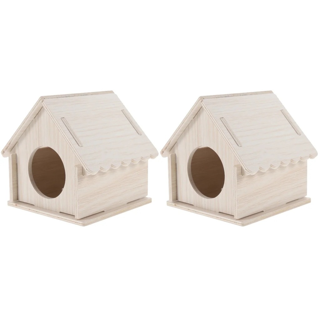 Chinchilla Toys Wooden Cage Pet House 2 Pieces