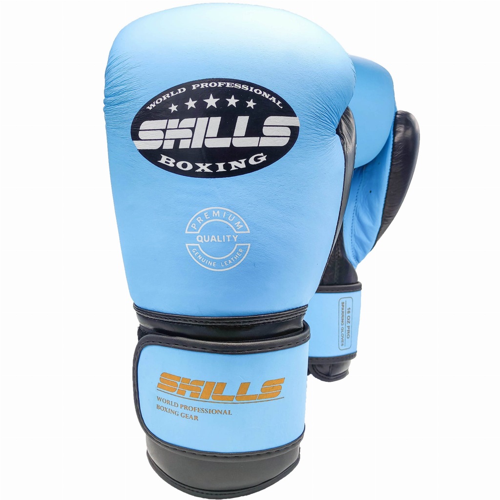 Rękawice bokserskie SKILLS PRO (light blue/black) [Waga: 12 oz]