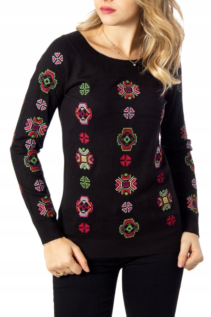 DESIGUAL KOBIET CZARNY GRUBE SWETRY XS INT