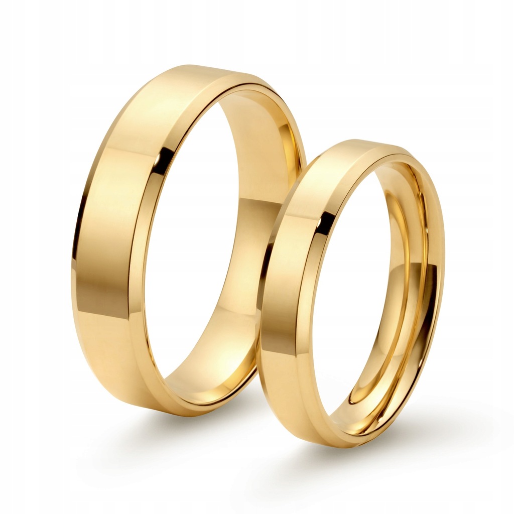 Złote obrączki ślubne średnia faza 4 i 5,5mm wys 1,3mm