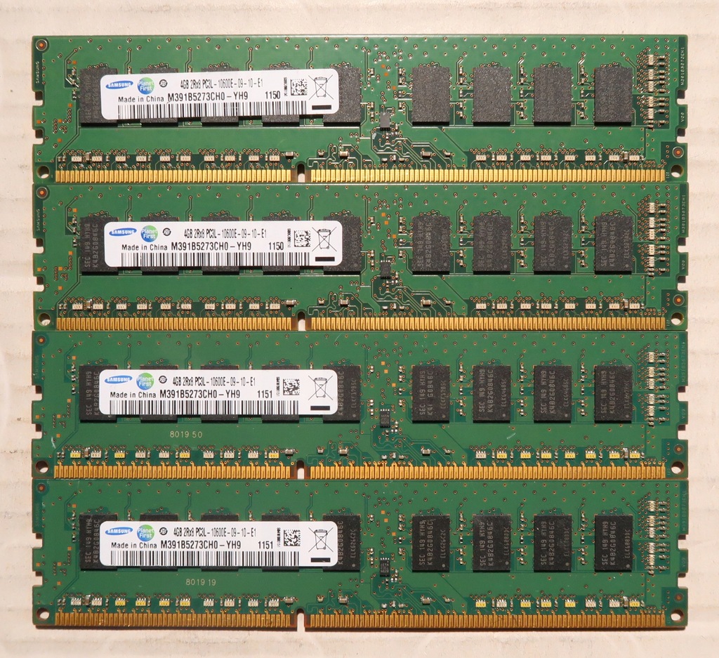 Pamięć 16GB (4x4GB) DDR3 PC3L-10600E 1333MHz ECC SAMSUNG