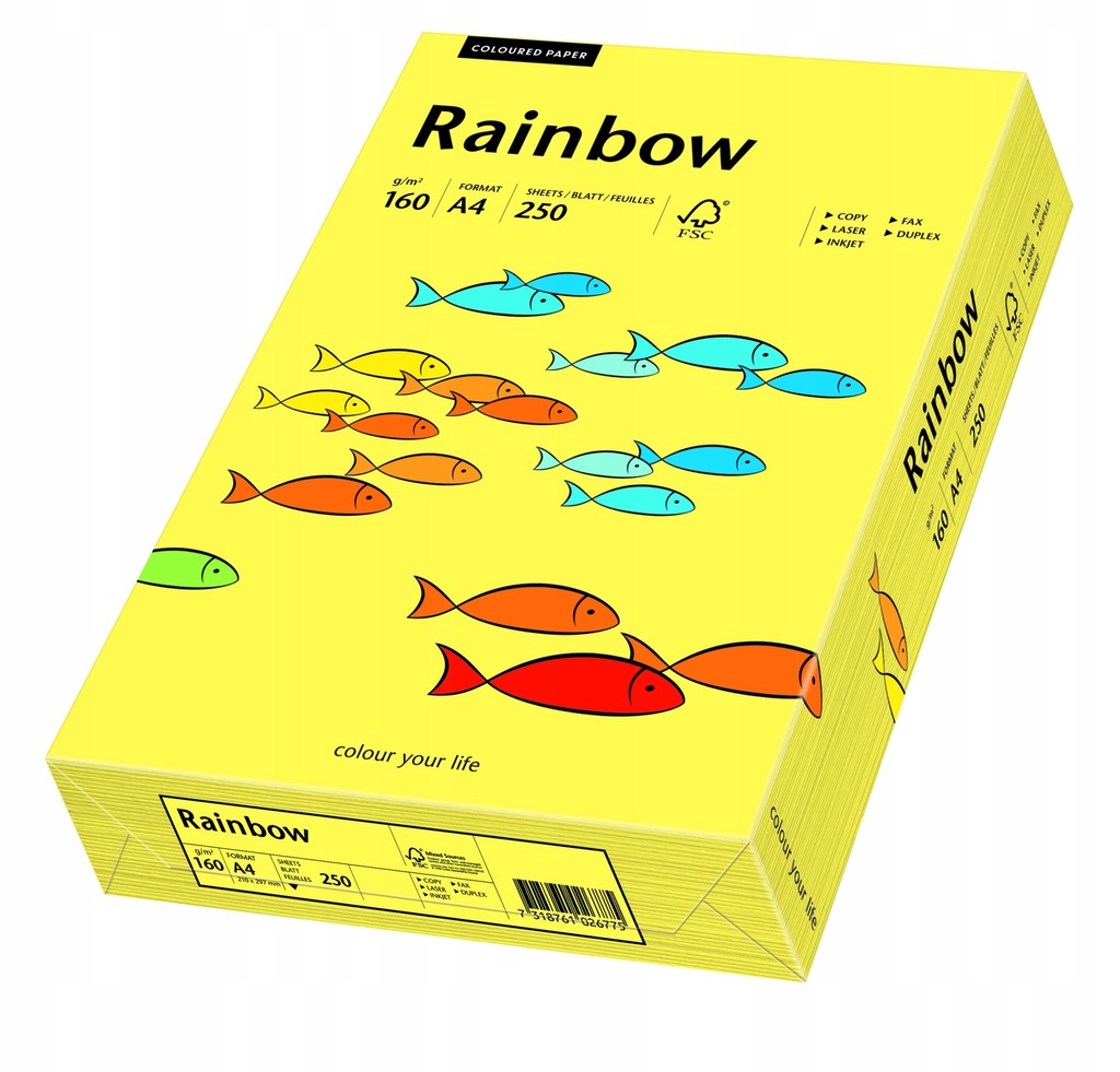 Papier Rainbow A3 80g Żółty 16