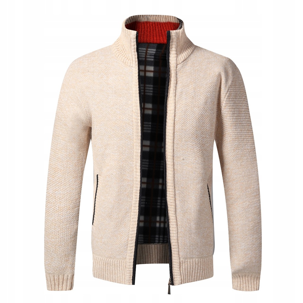 Autumn Winter Warm Cardigan Men Fleece Zipper Swea