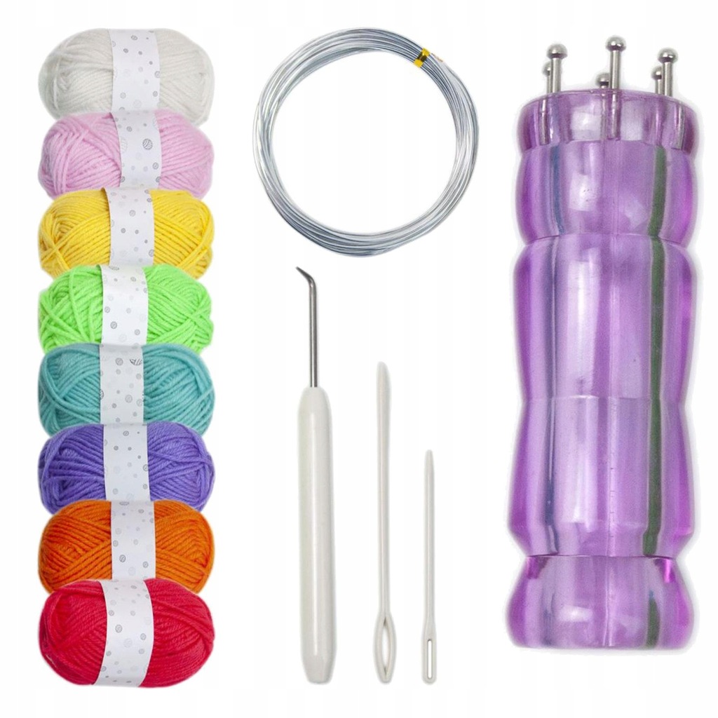 Knit Spool Loom Set Knitting Tool Purple 8 color