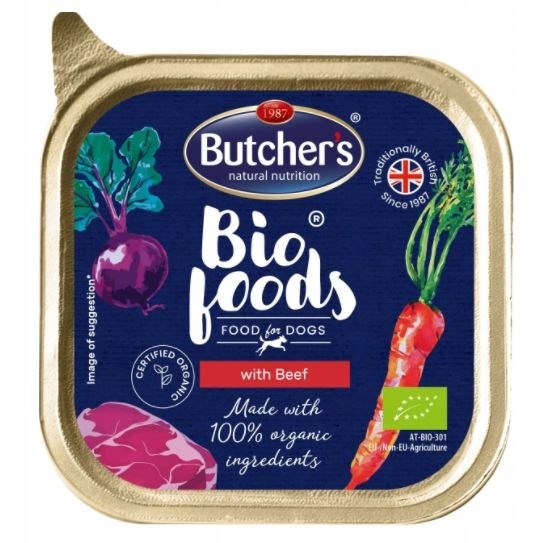 BUTCHER'S Bio Foods - mokra karma dla psa z wołowiną - tacka 150 g