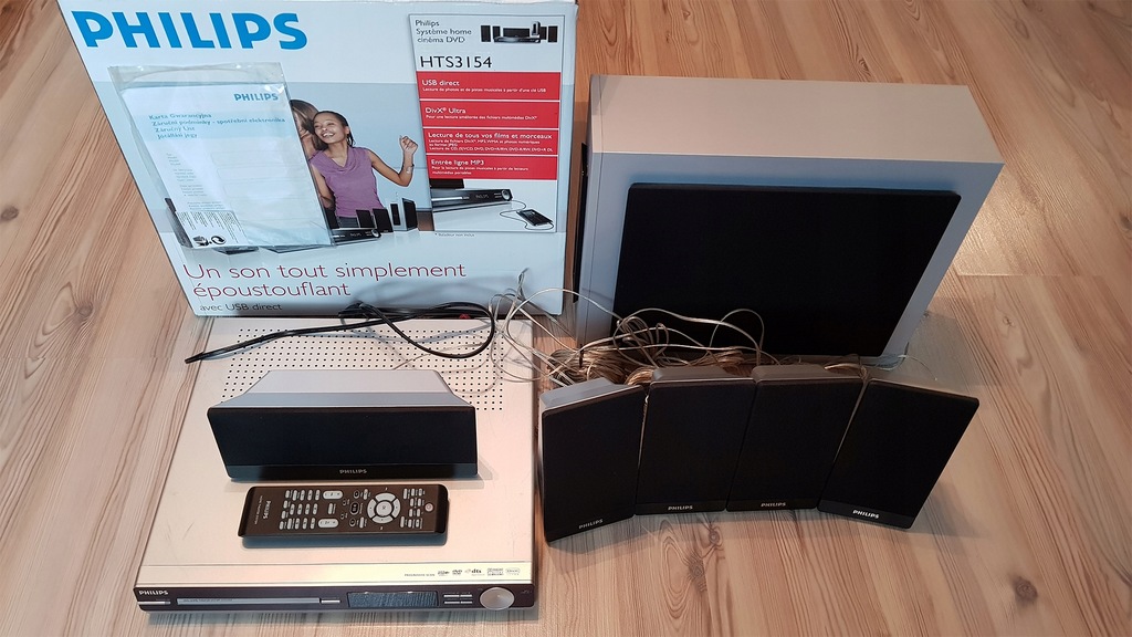 Kino domowe 5.1 PHILIPS HTS3154/12 uszkodzone DVD