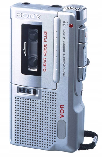 Dyktafon kasetowy SONY M-560V głośnik LED MIC VOR