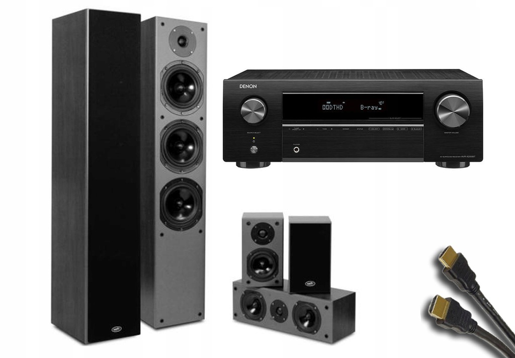 DENON AVR-X250BT+ PRISM FALCON HT-500 BLACK ZESTAW