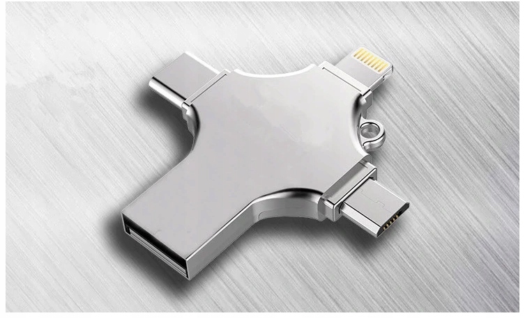 Купить Флеш-накопитель 4 в 1, металлический, USB3.0 Apple, TYPE C, MICRO, 64 ГБ: отзывы, фото, характеристики в интерне-магазине Aredi.ru