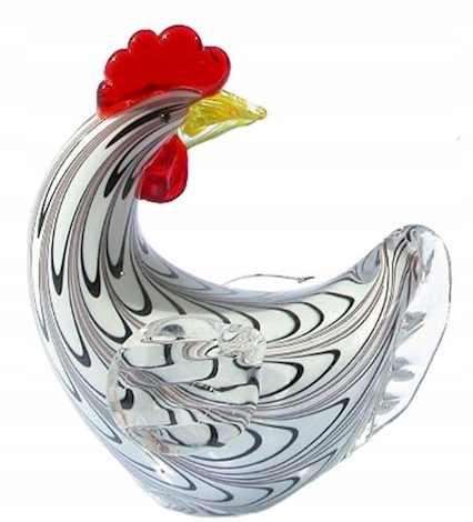 Figura Szkło Kura Ptak MURANO Art Deco Glass