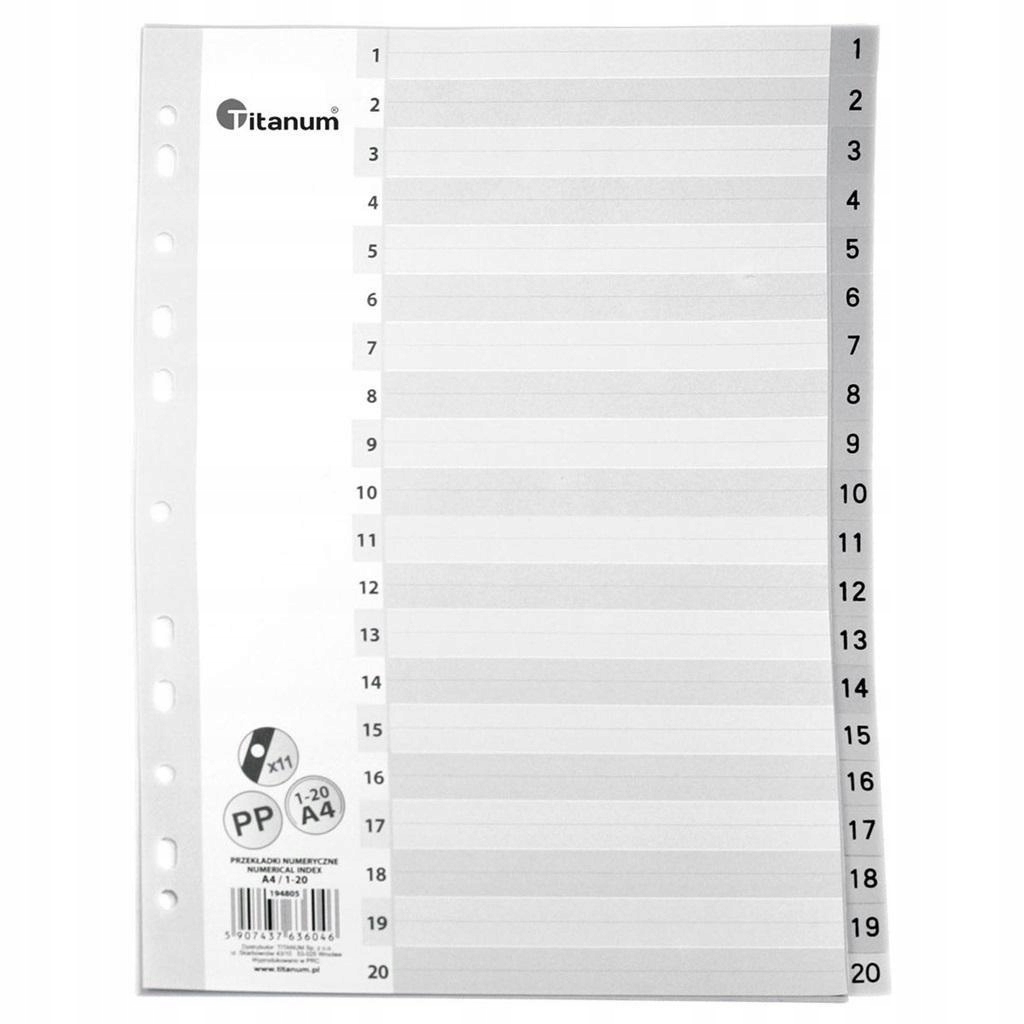 PRZEKŁADKI A4 1-20, TITANUM