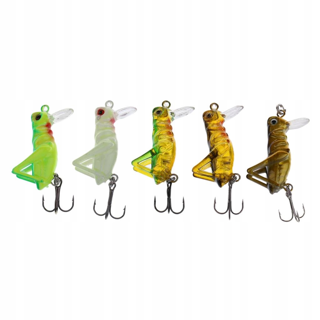 5Pcs Grasshopper Shape Hard Crank Baits With Hook