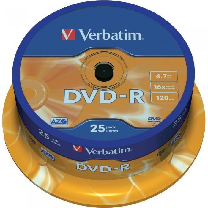 Płyta DVD-R VERBATIM CAKE(25) Matt Silver 4.7GB x1