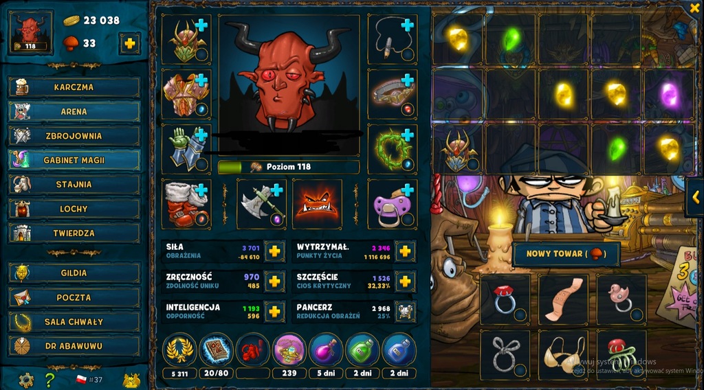 Konto shakes & fidget SF S37pl BERSERK 118 lvl