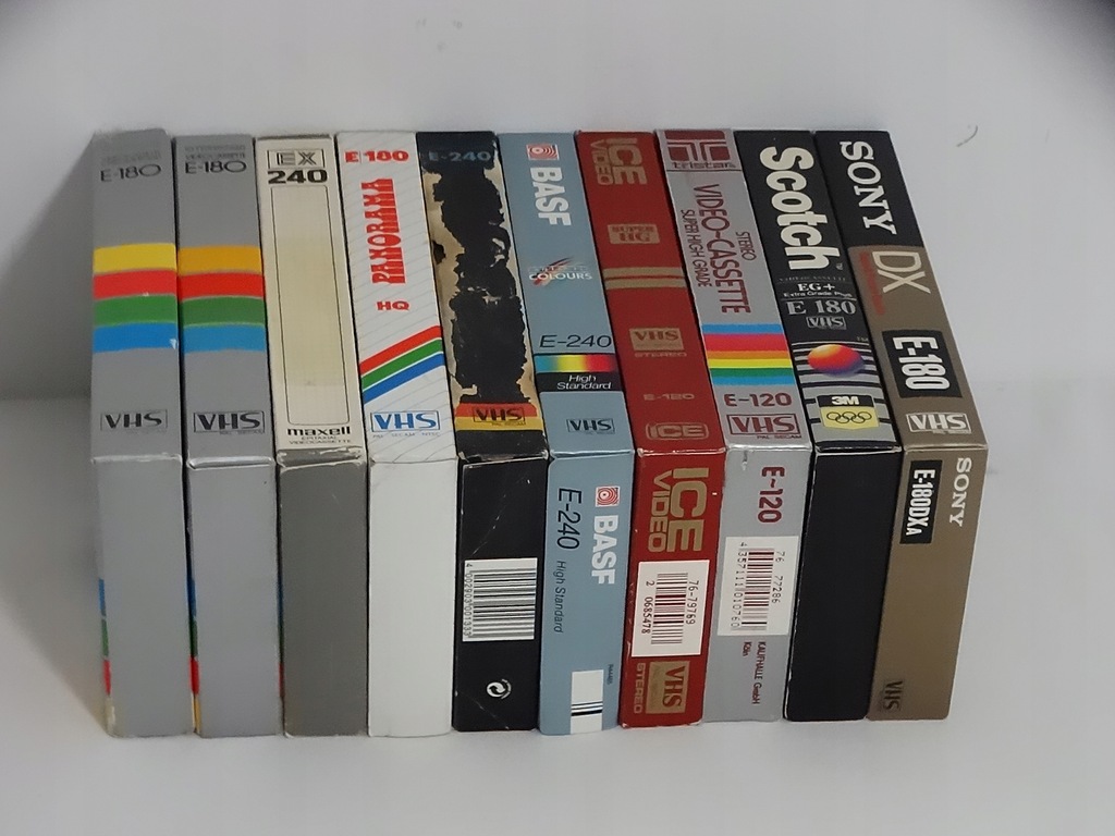 Pakiet kaset wideo Kasety Video VHS 10 szt.