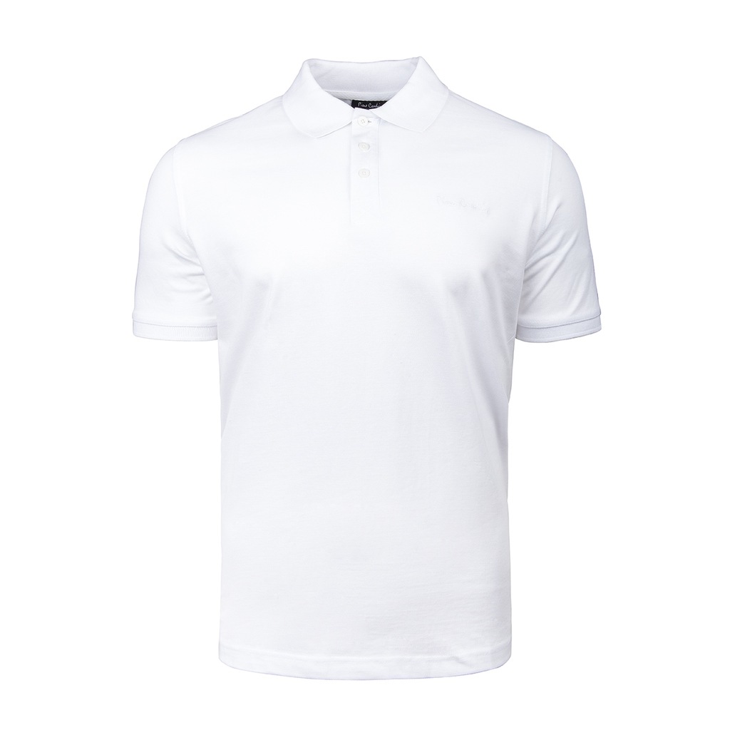 OUTLET Koszulka polo Pierre Cardin Plain biała 4XL