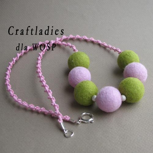 Craftladies -Pastelowy naszyjnik z filcowych kulek