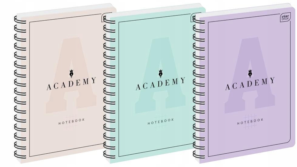 KOŁOZESZYT A5/100K KRATKA ACADEMY PASTEL (5SZT)
