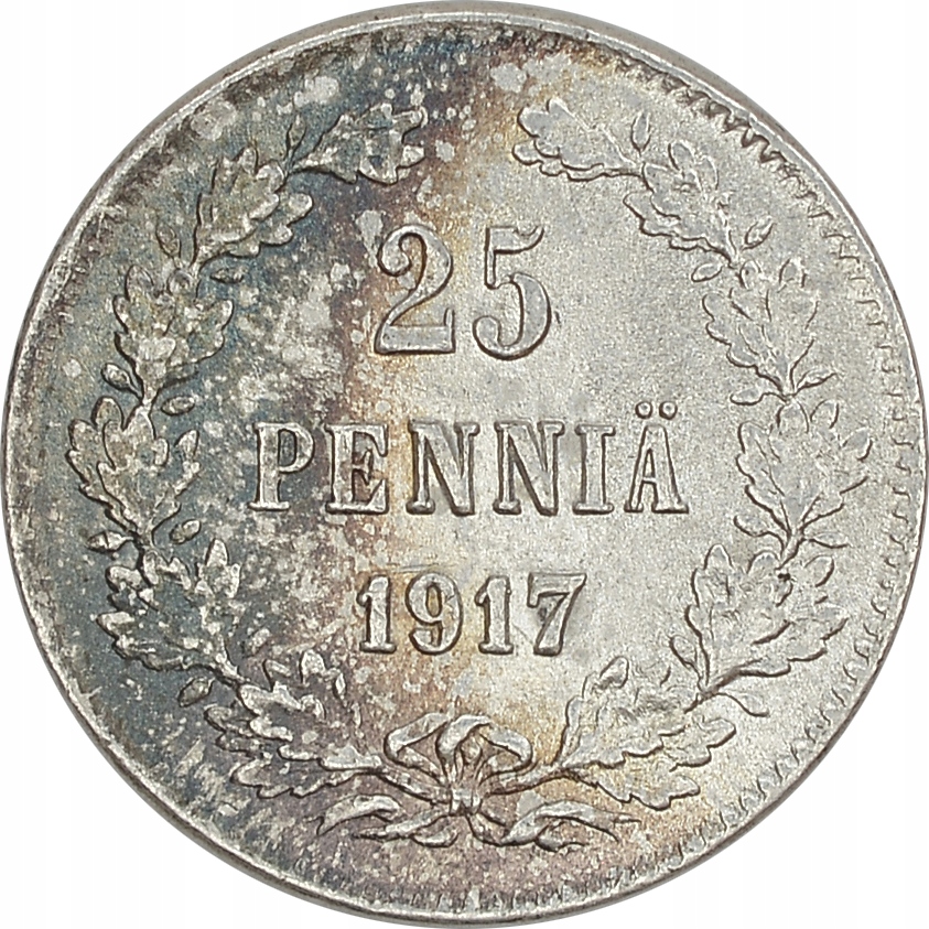 12.FINLANDIA, MIKOŁAJ II, 25 PENNIA 1917