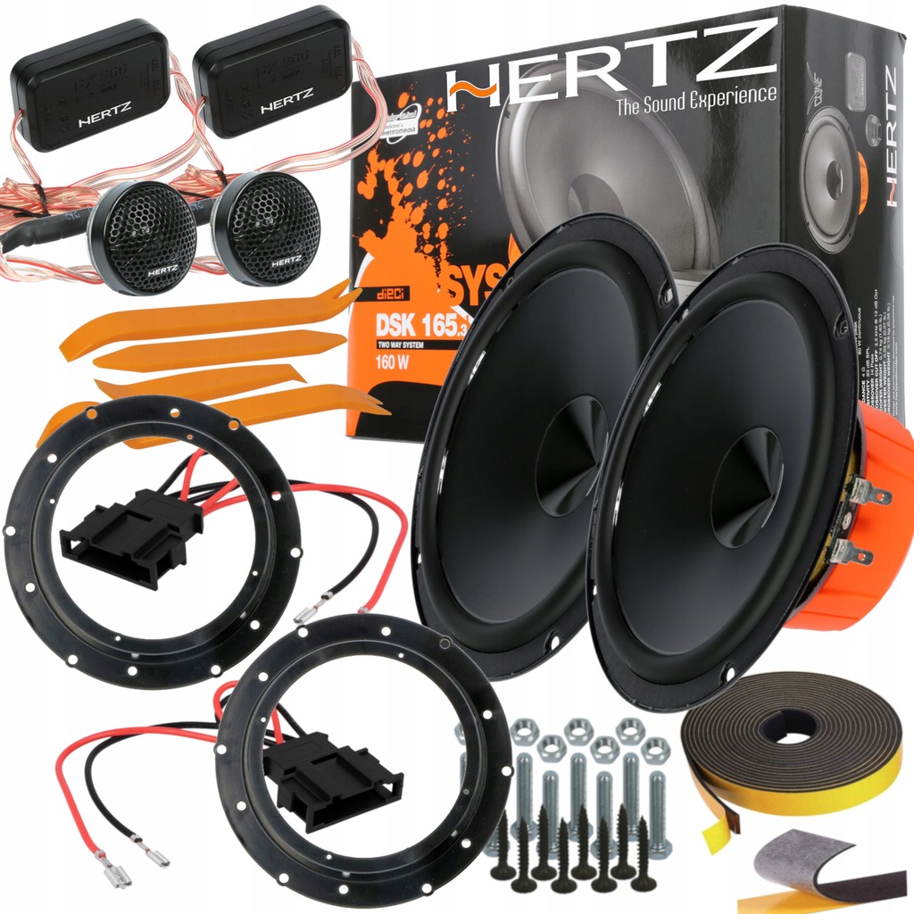 HERTZ DSK165 GŁOŚNIKI VW TOURAN MULTIVAN CARAVELLE TOUAREG PRZÓD DYSTANSE