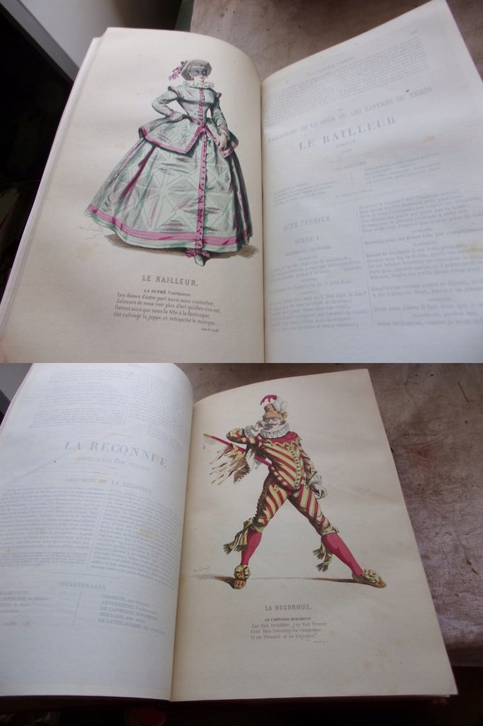olbrzymi TEATR XVI-XVII wiek 20 ręcznie kolorowanych plansz 1876