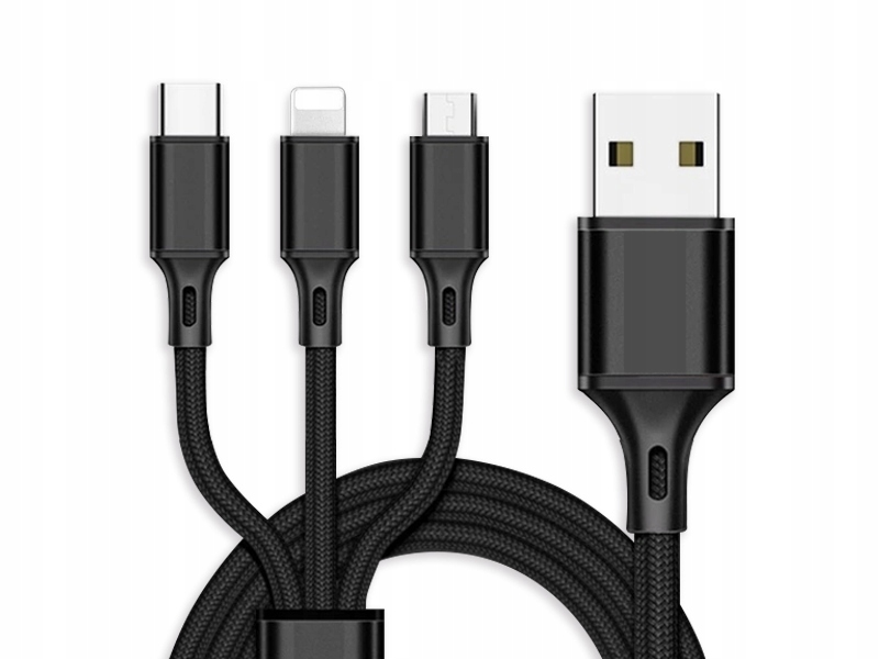 Купить ЗАРЯДНОЕ УСТРОЙСТВО USB КАБЕЛЬ 3 В 1 IPHONE MICRO-USB USB C: отзывы, фото, характеристики в интерне-магазине Aredi.ru