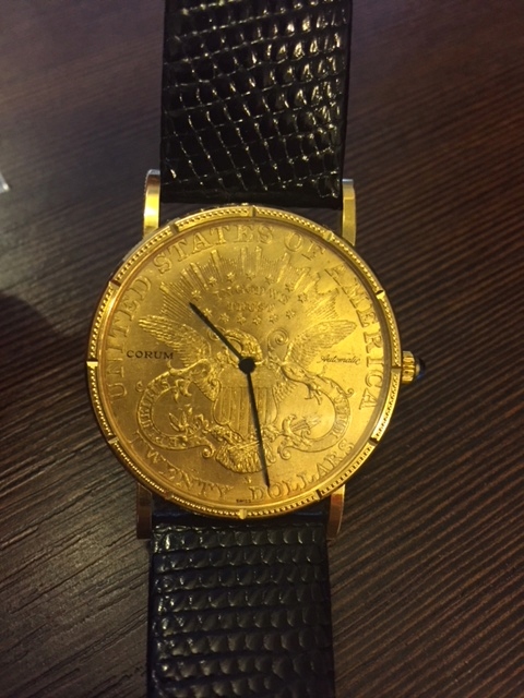 Zegarek CORUM Automat Coin Twenty Dollars złoty