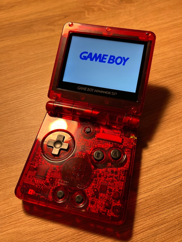 Konsola Gameboy Advance SP czerwona z ekranem IPSv5