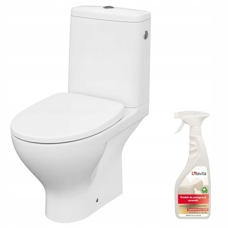 Kompakt WC Cersanit Moduo 666 biały z środkiem do pielęgnacji ceramiki