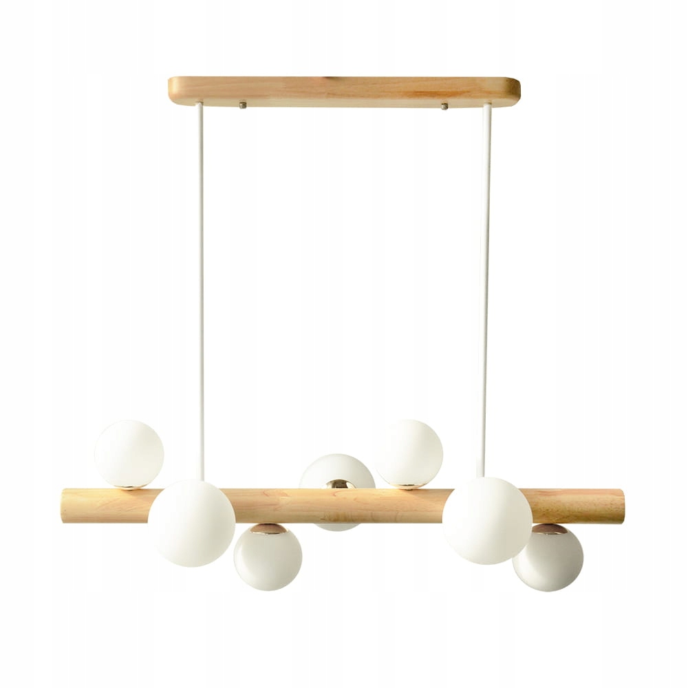 ŻYRANDOL LAMPA WISZĄCA KUCHNI SALON KULE DREWNIANA