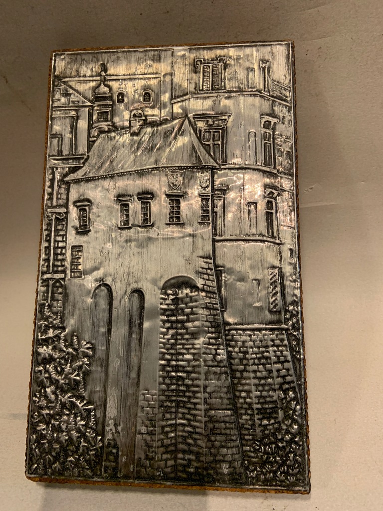 PLAKIETA DREWNIANO-METALOWA KRAKÓW WAWEL 25X15 CM