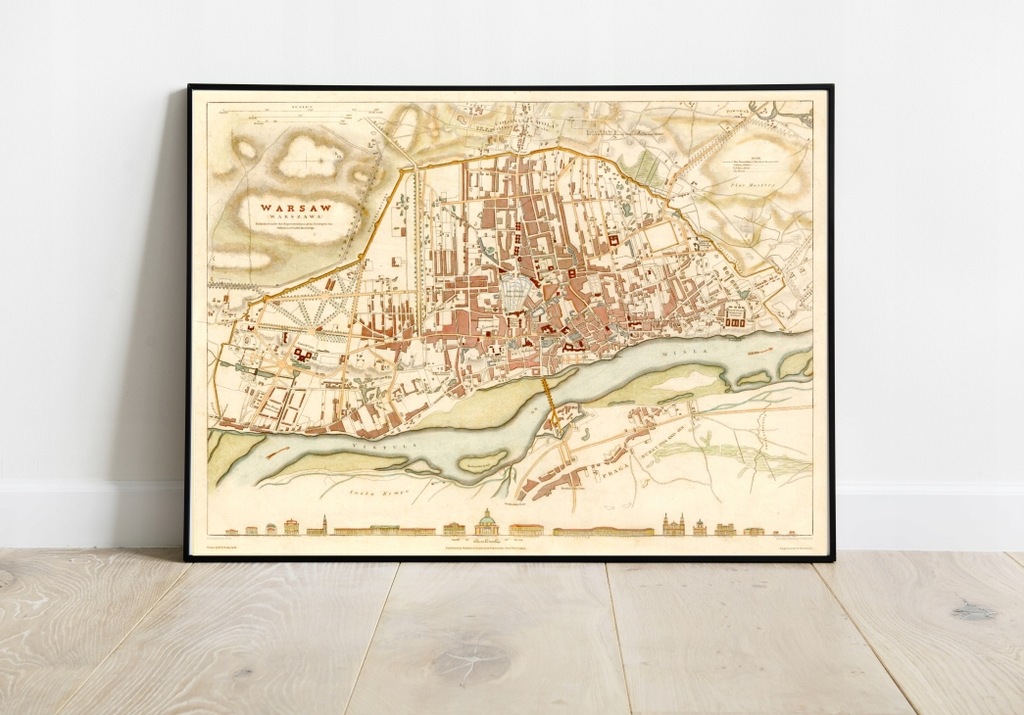 Stary plan Warszawa 1831r. 70x50cm