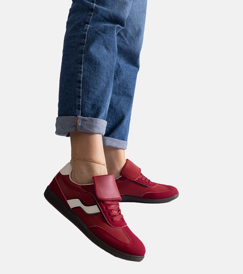 Czerwone niskie sneakersy sznurowane Edelmira rozmiar 39
