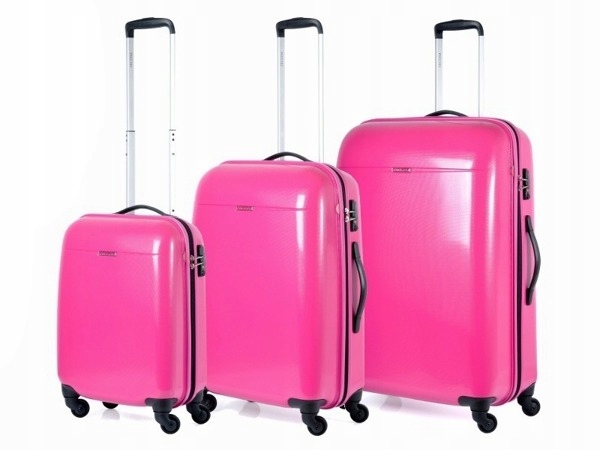 Zestaw trzech walizek PUCCINI PC005 różowy VOYAGER