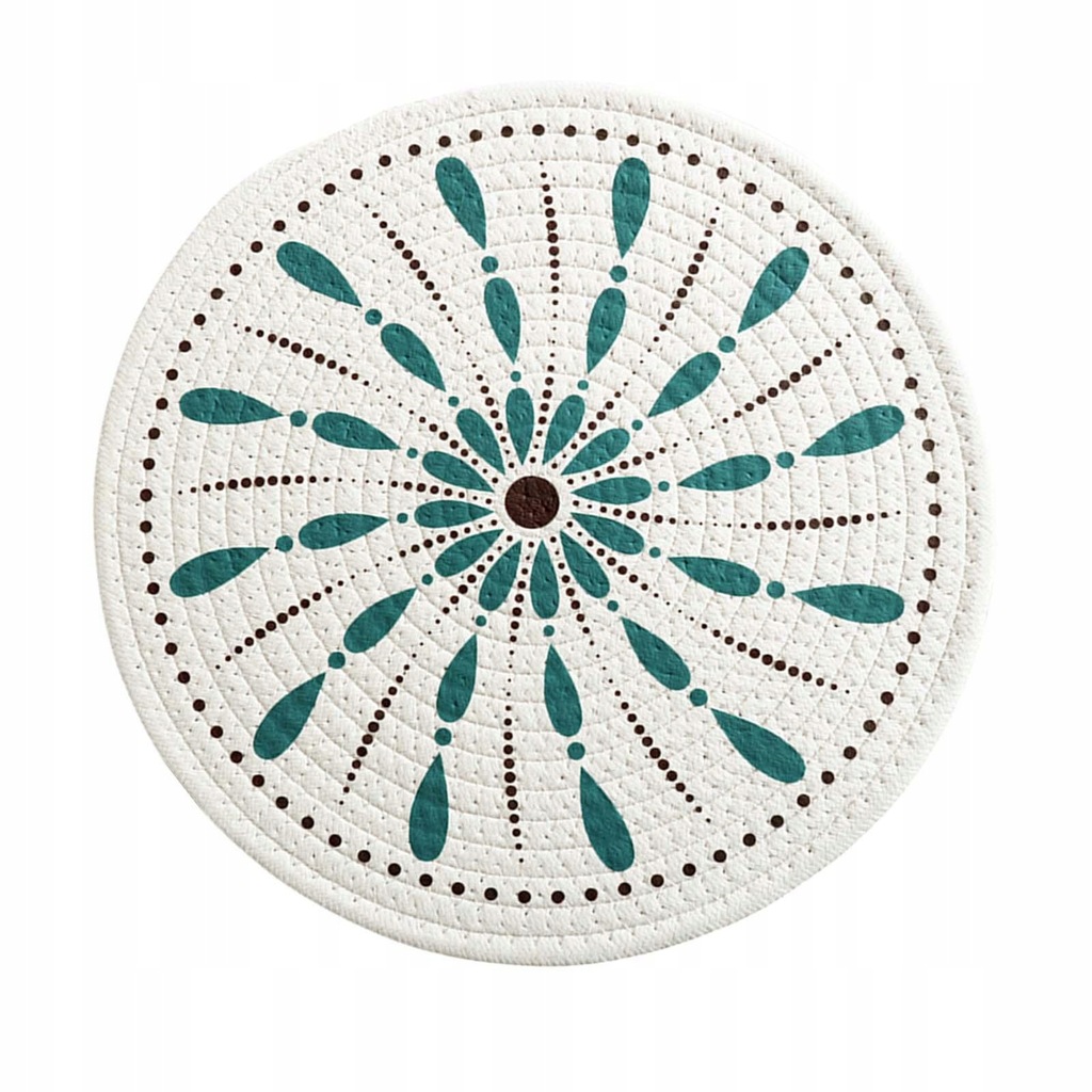 Woven Round Placemat Cotton Placemat for Dining Table Table Setting Style B