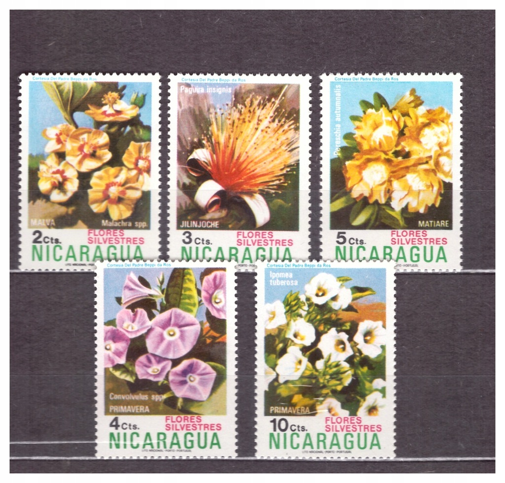 Mi 1778-1782 ** Nicaragua 1974 kwiaty