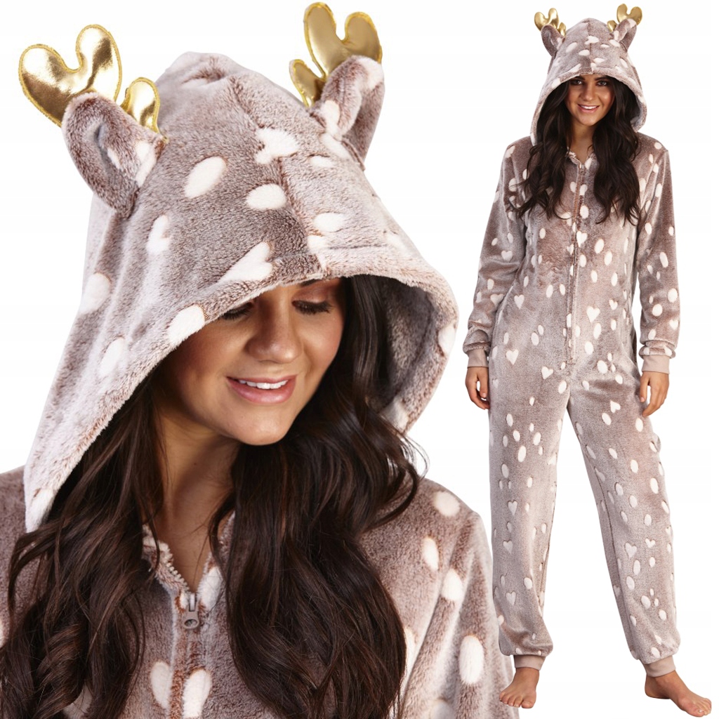 ONESIE piżama kombinezon z rogami RENIFER S 158 cm