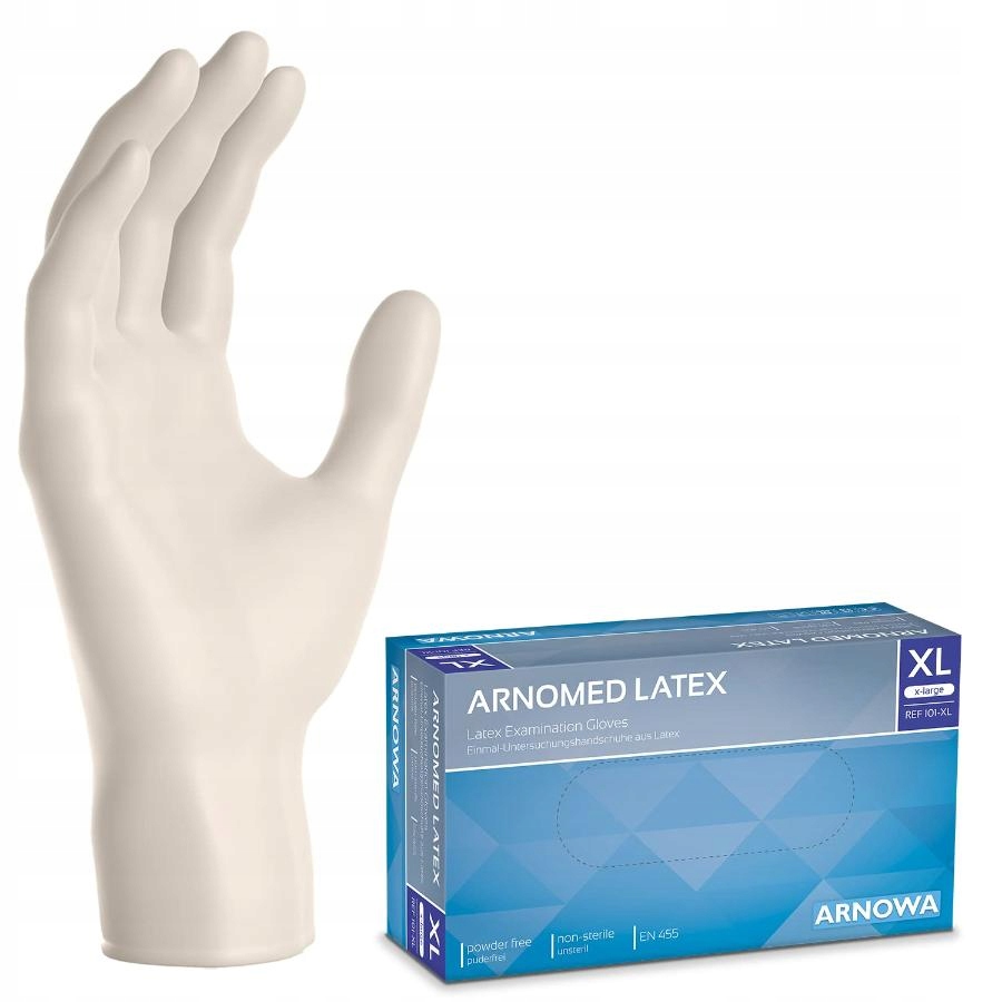 ARNOMED LATEKSOWE RĘKAWICZKI JEDNORAZOWE XL