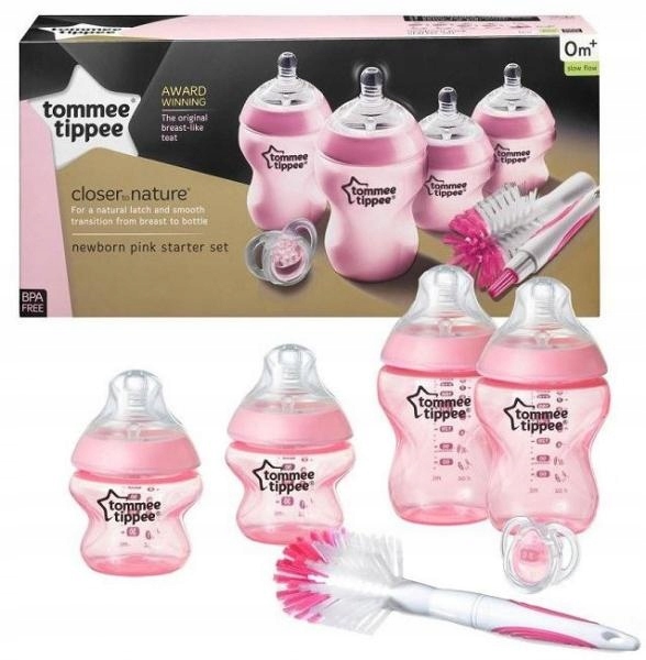 Tommee Tippee Zestaw startowy dla noworodka Closer to nature różowy 6 eleme