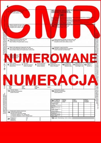 CMR z numeracją 100 kartek - 50 sztuk