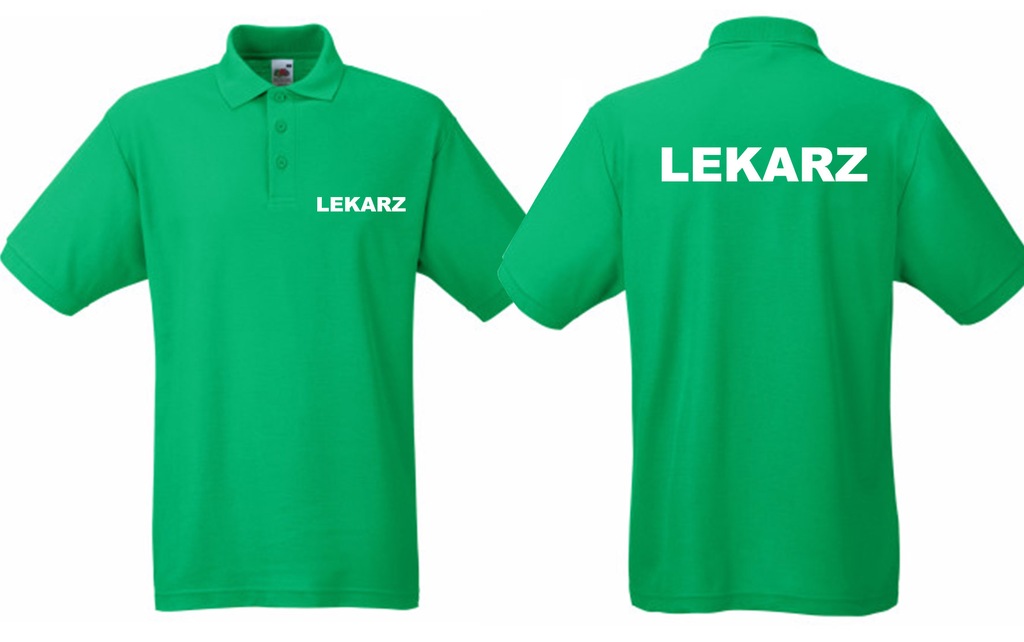 Koszulka LEKARZ medyczna męska polo zielona 2XL