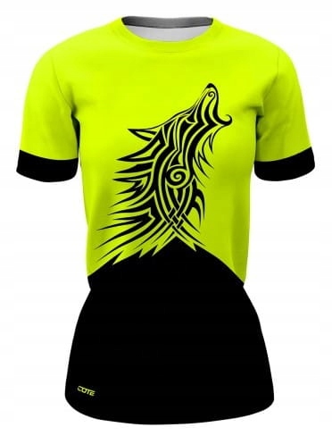 T-shirt damski Neonowy Wilki - Rozmiar: S