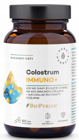 Aura Herbals Colostrum Immuno + BioPerin 60 kaps.