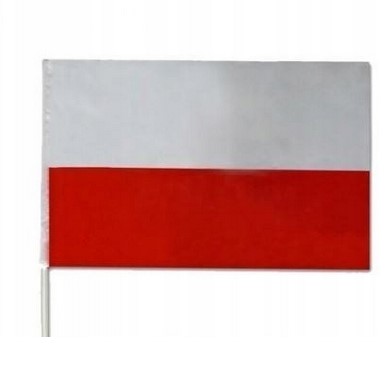 Flaga Polski dla Kibica 30x40 Plastikowy Maszt